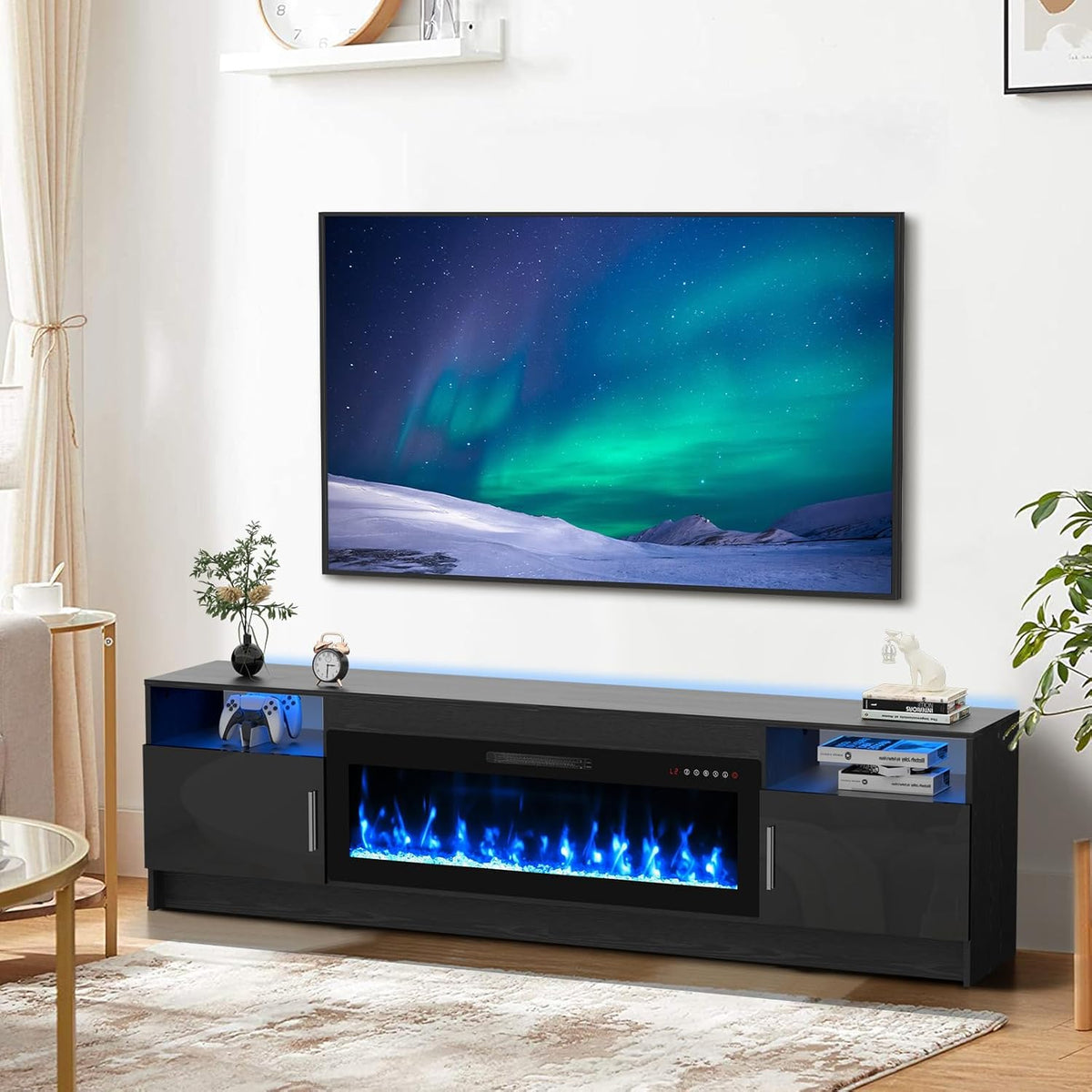 Modern Electric Fireplace Entertainment Center