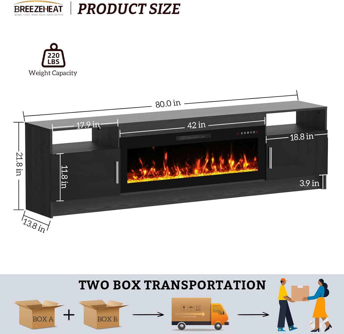 Modern Electric Fireplace Entertainment Center