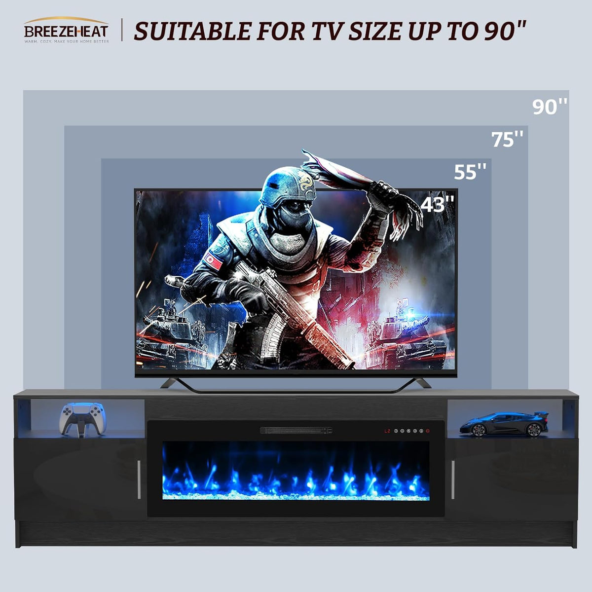 Modern Electric Fireplace Entertainment Center