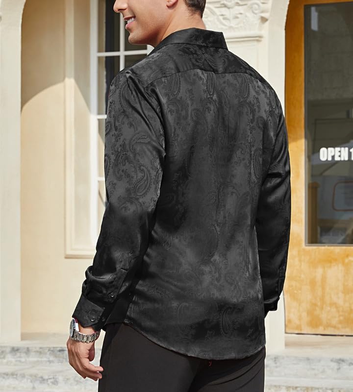 Friday Night Satin Silk Long Sleeve Shirt