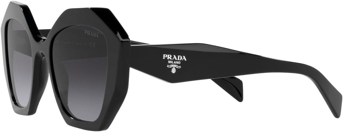 Prada PR 16WS 1AB5D1 Black Plastic Geometric Sunglasses Grey Gradient Lens