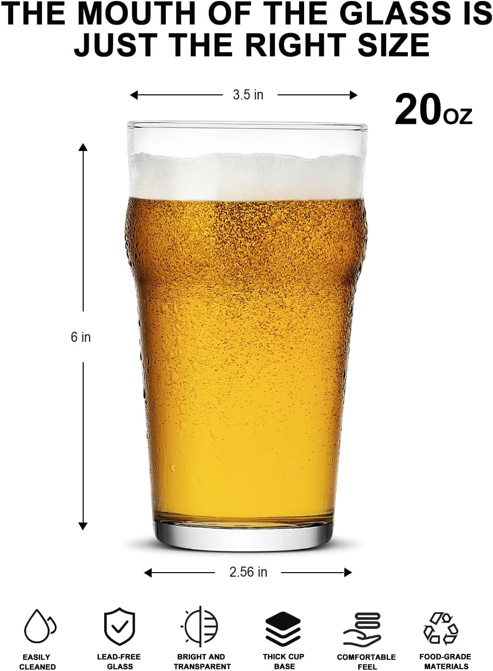 Premium Beer Glass Tumbler Set of 4