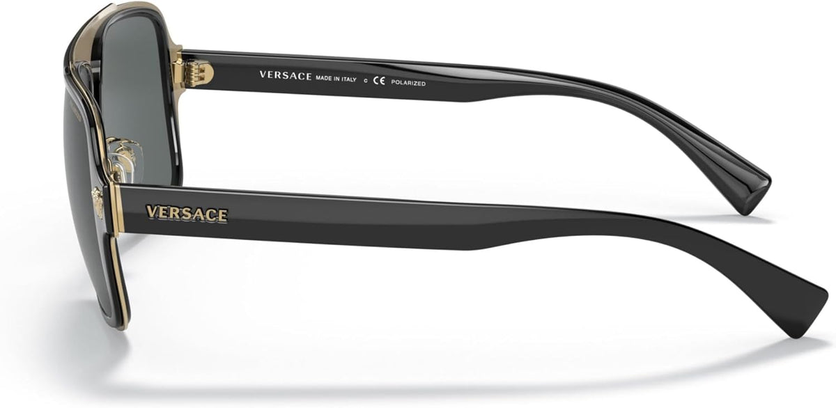 Versace Men’s Black Frame Grey Lense Sunglasses 56MM