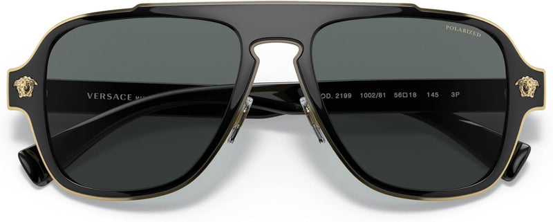 Versace Men’s Black Frame Grey Lense Sunglasses 56MM