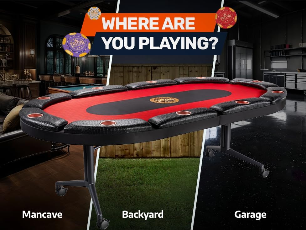 Luxury Vegas Style 10 Player Premium Poker Table