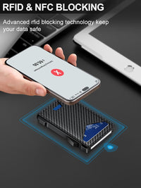 Carbon Fiber RFID Wallet with 2 ID Windows & Money Clip