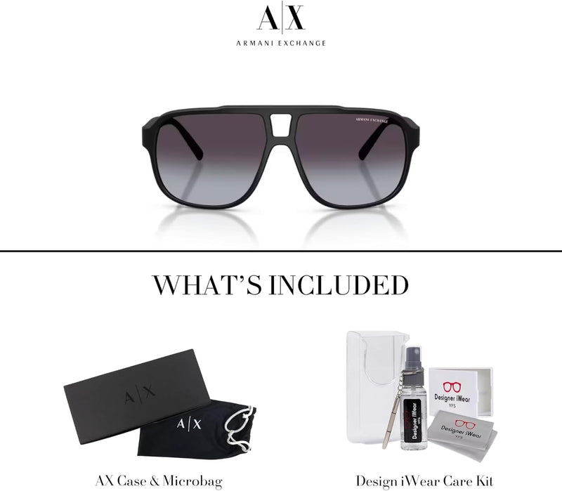 Armani AX4104S Rectangle Sunglasses 61MM