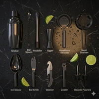 Gunmetal Cobbler Cocktail Shaker Set 13 Piece