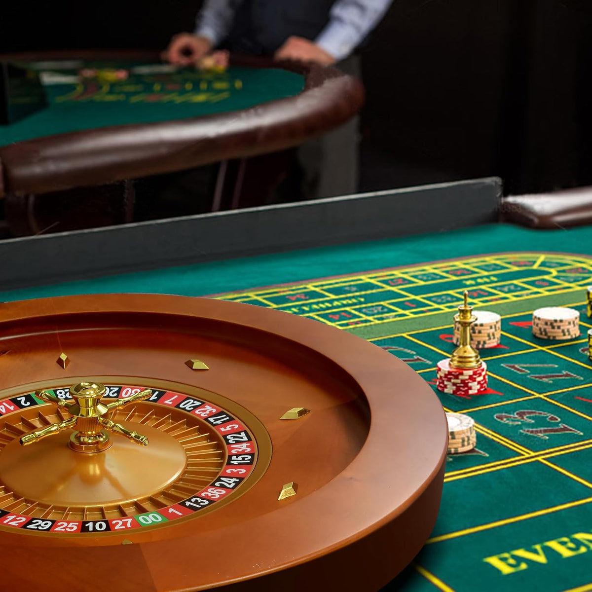 Professional Casino Grade Wooden Roulette Wheel 20in