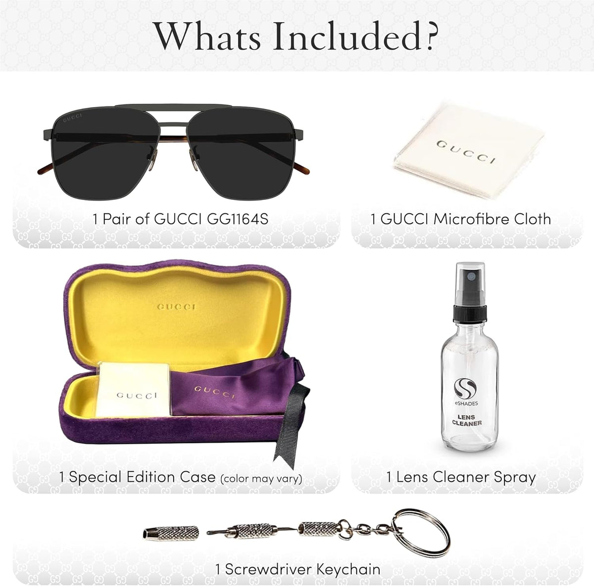 Gucci Gunmetal Frame and Grey Lense Non-polarized Sunglasses 58MM