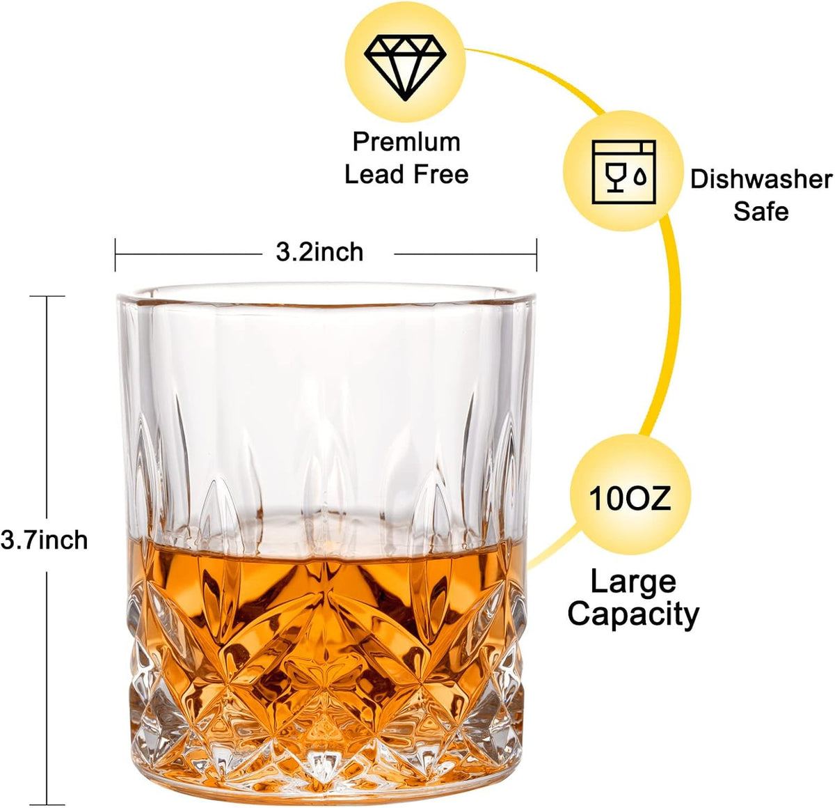Quality Whiskey Set 2 Glasses