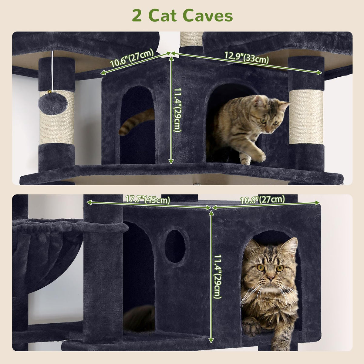 Quality XXL Tall Cat Tree Tower 82in