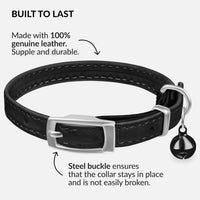 Leather Cat Collar with Bell