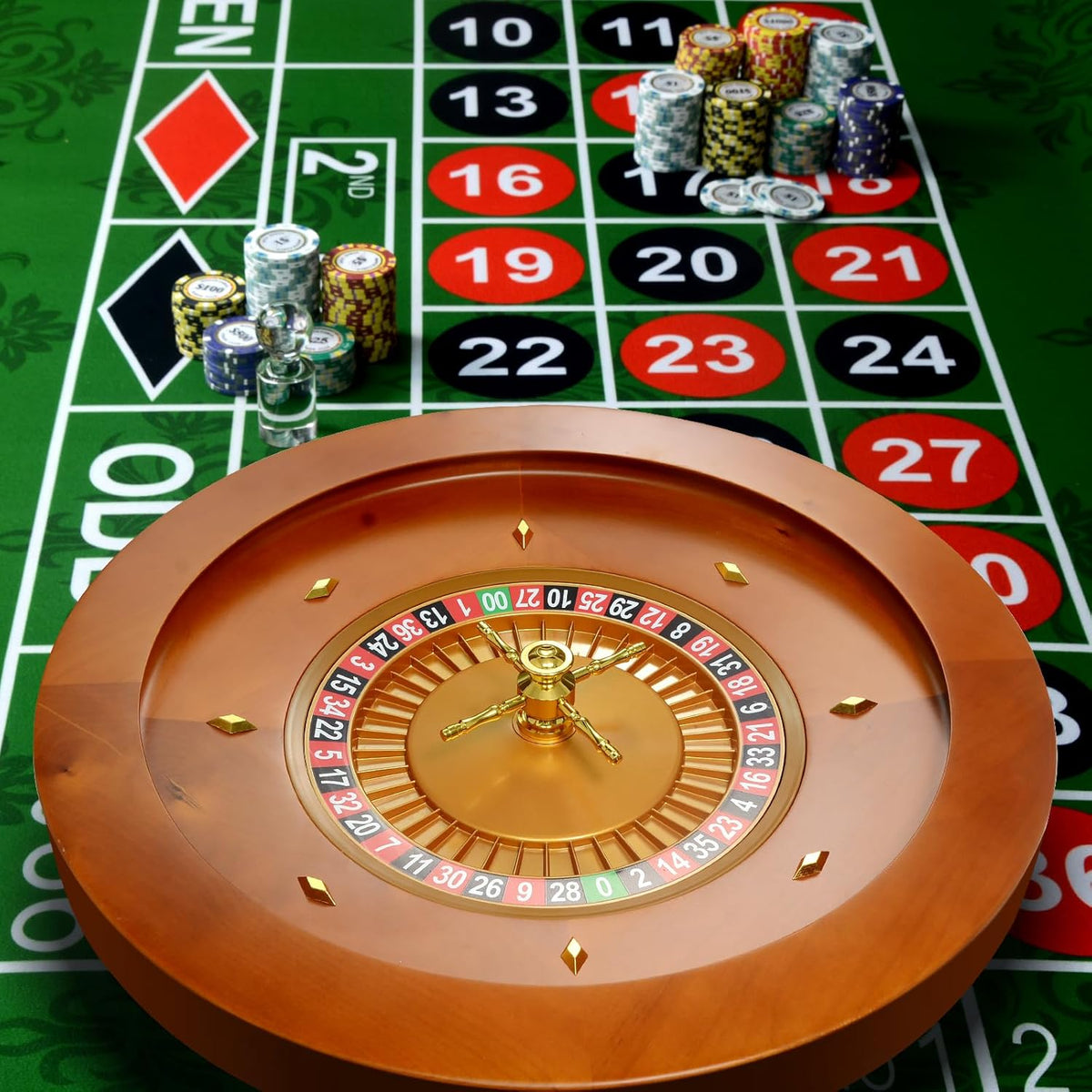 Professional Casino Grade Wooden Roulette Wheel 20in