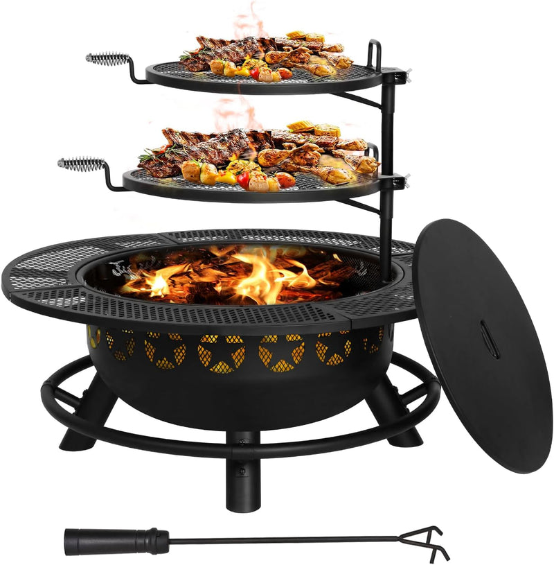 Fire Pit 35” with 2 Cooking Grate