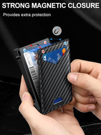 Carbon Fiber RFID Wallet with 2 ID Windows & Money Clip