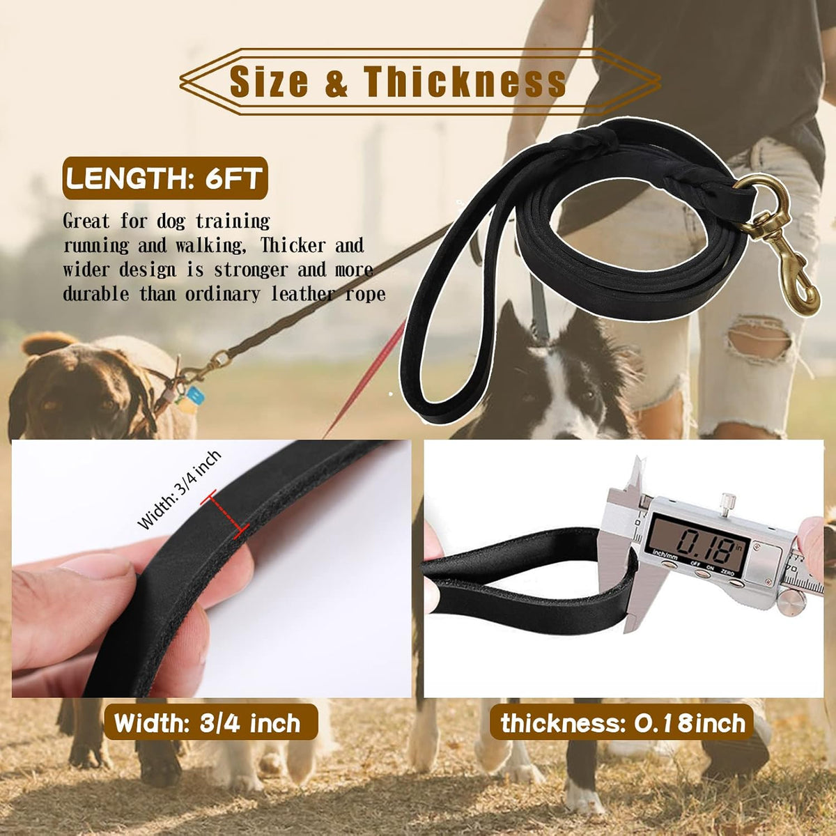 Premium Leather Braided Dog Leash