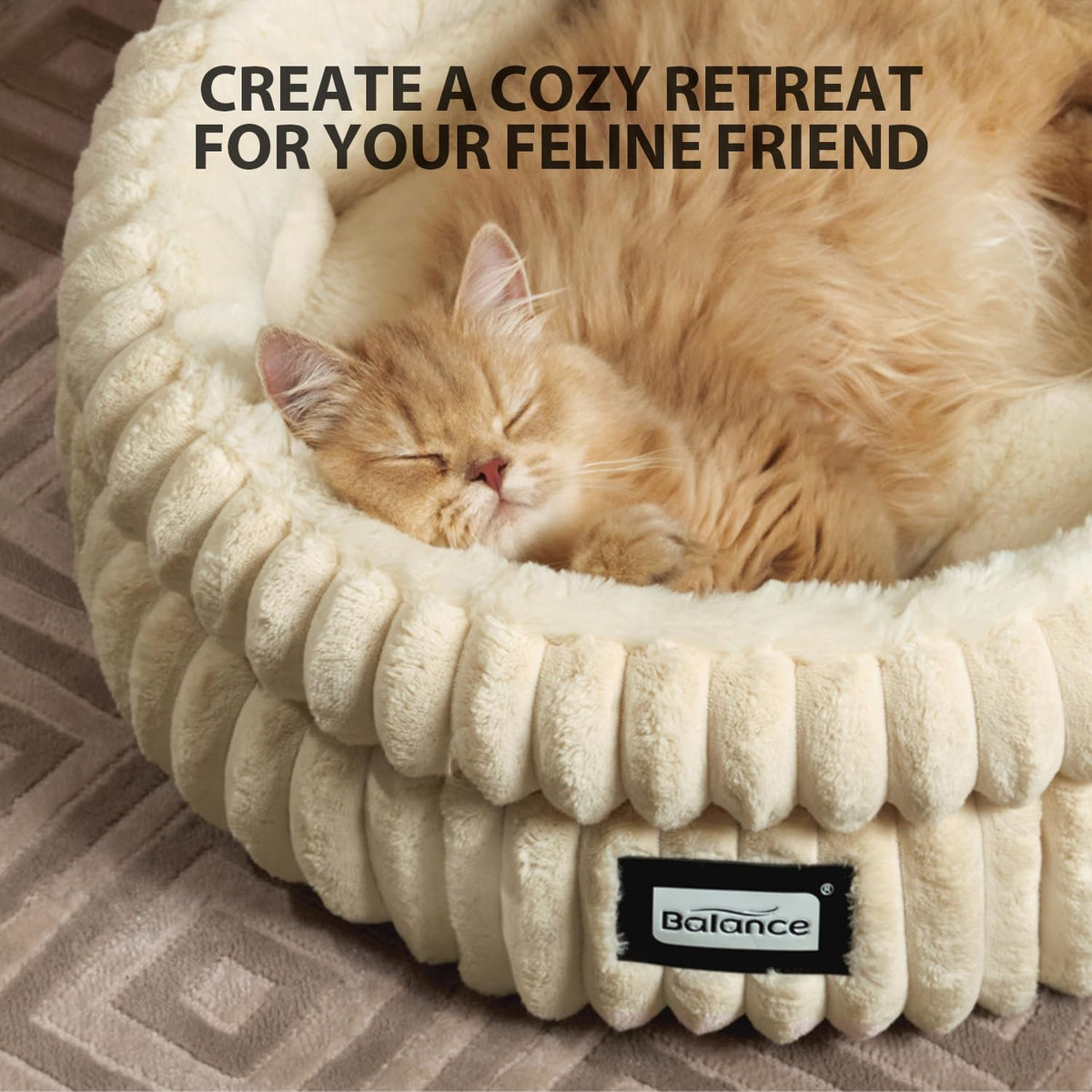 Plush Faux Fur Cat Bed