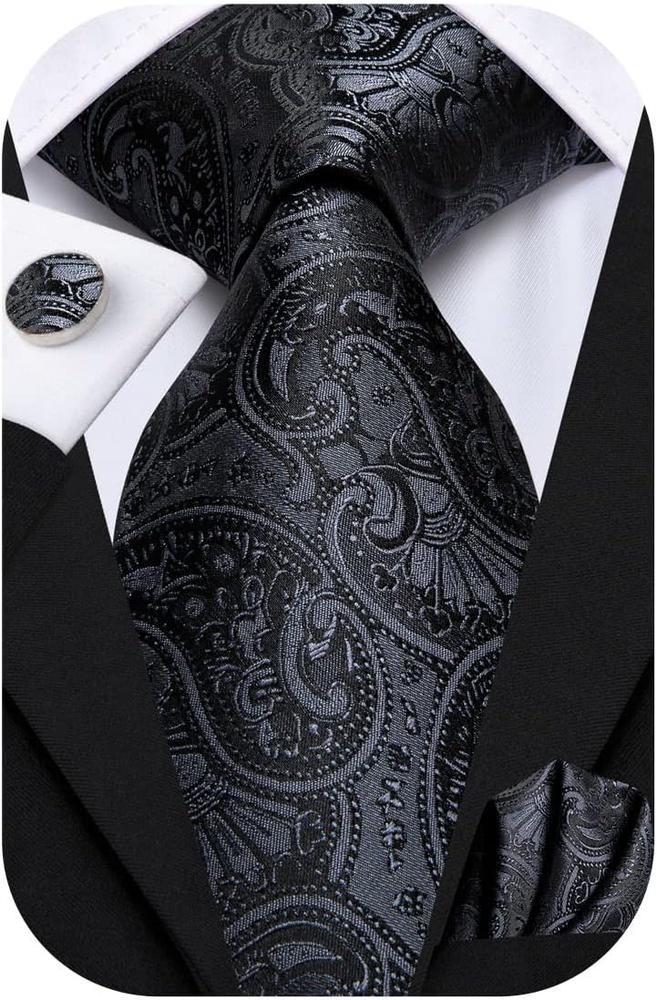 Black Silk Paisly Tie