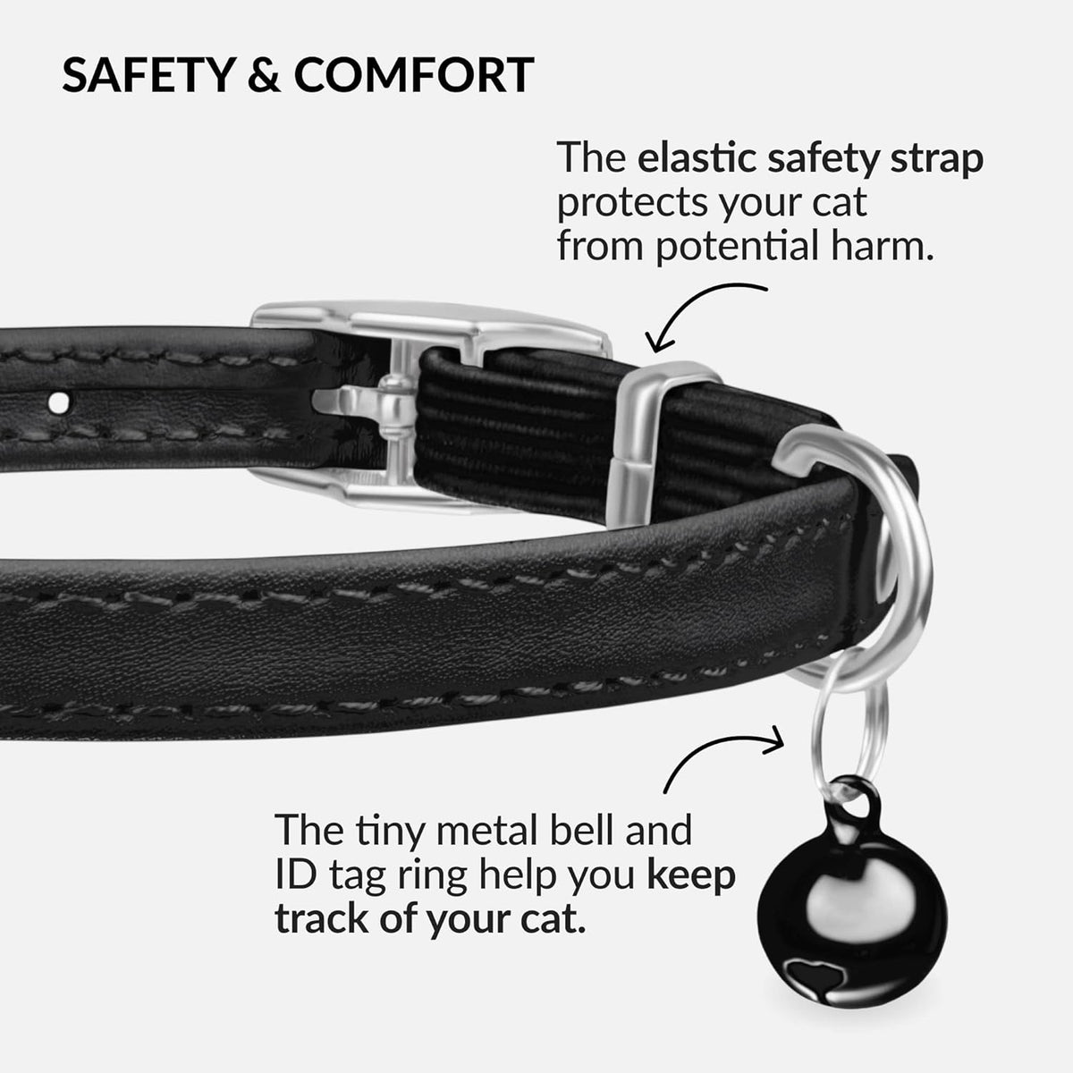 Leather Cat Collar with Bell