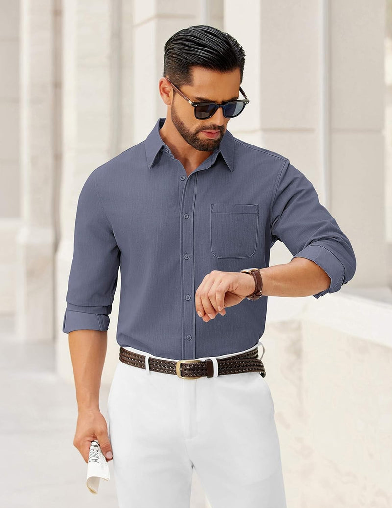 Long Sleeve Button Down Denim Shirt