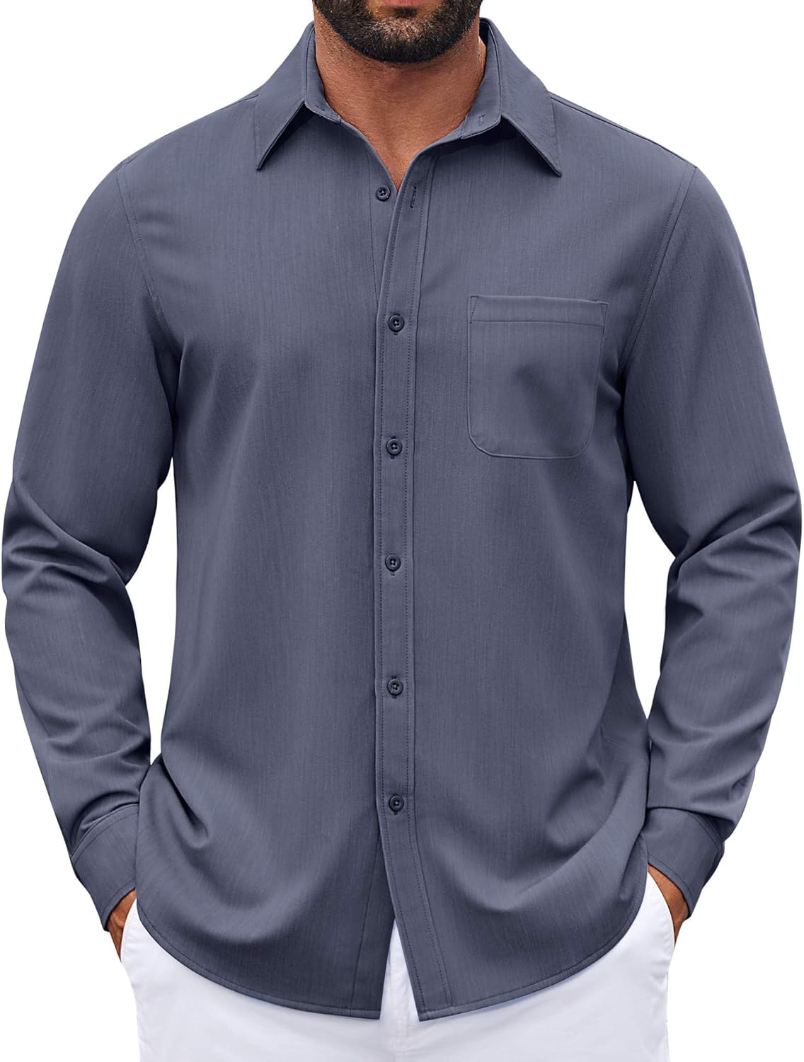 Long Sleeve Button Down Denim Shirt