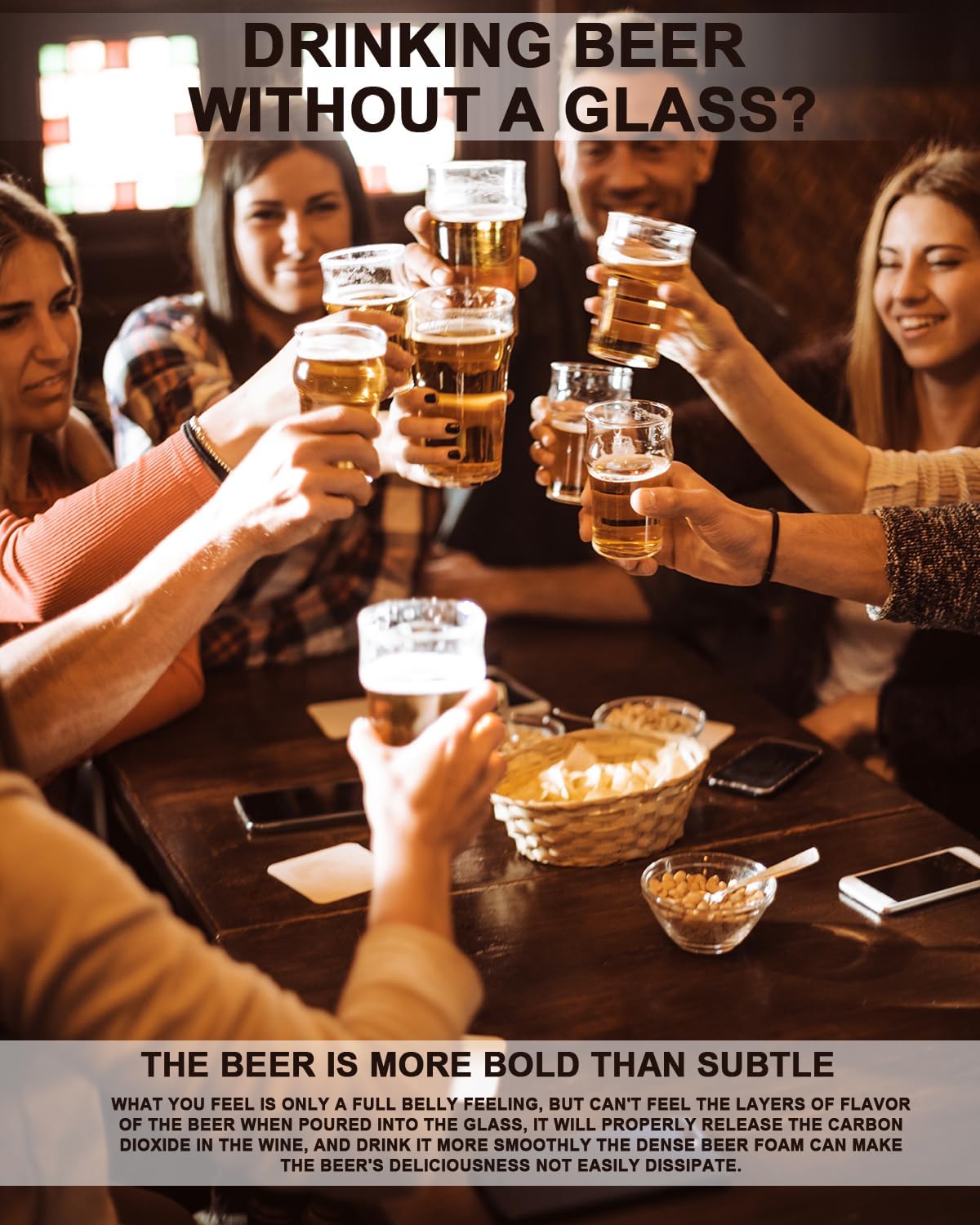 Premium Beer Glass Tumbler Set of 4