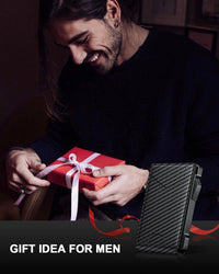Carbon Fiber RFID Wallet with 2 ID Windows & Money Clip