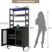 Bar Cabinet 67” Tall with Power Outlets & LED Lights