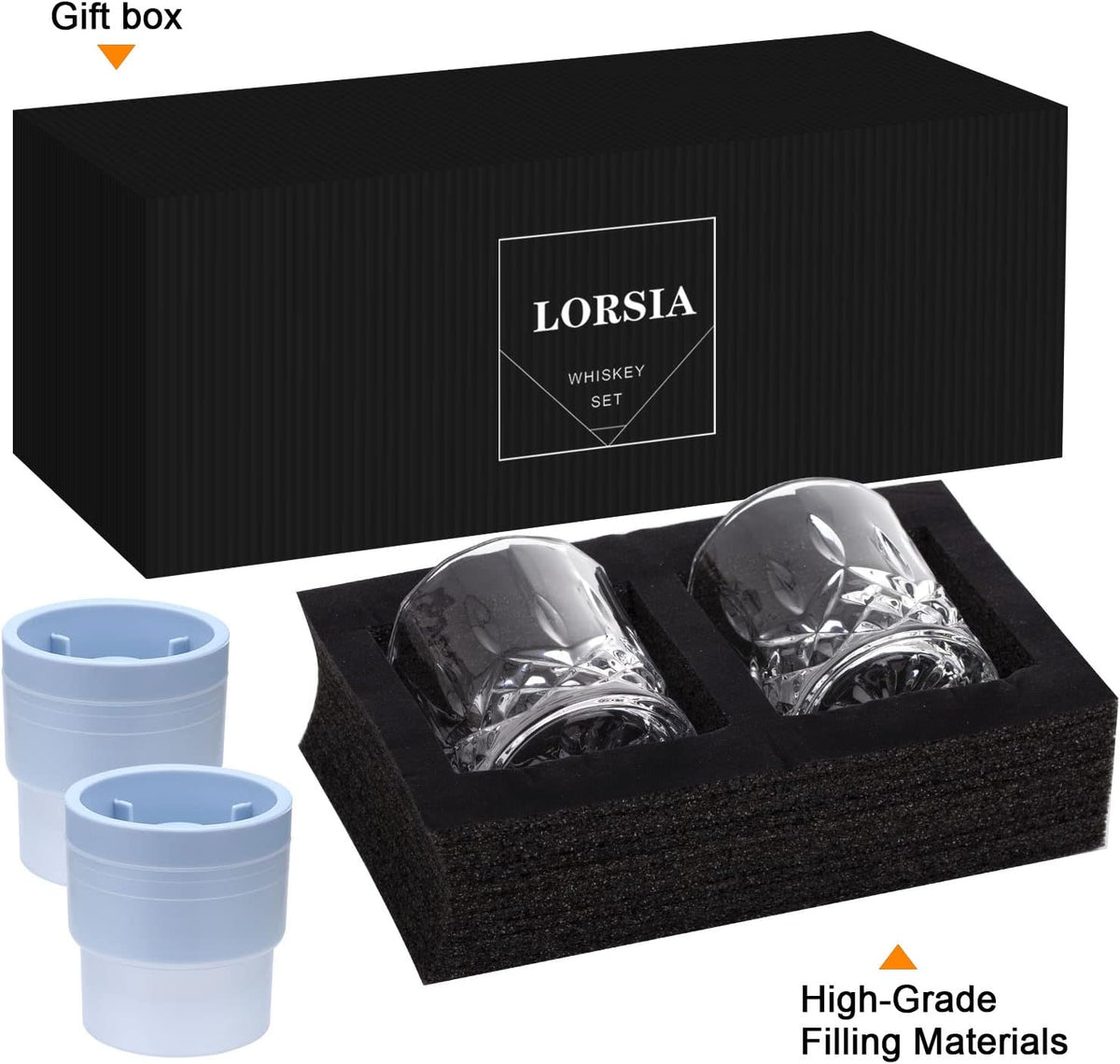 Quality Whiskey Set 2 Glasses