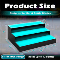 Liquor Bottle Shelf 3 Tier with LED Lighting
