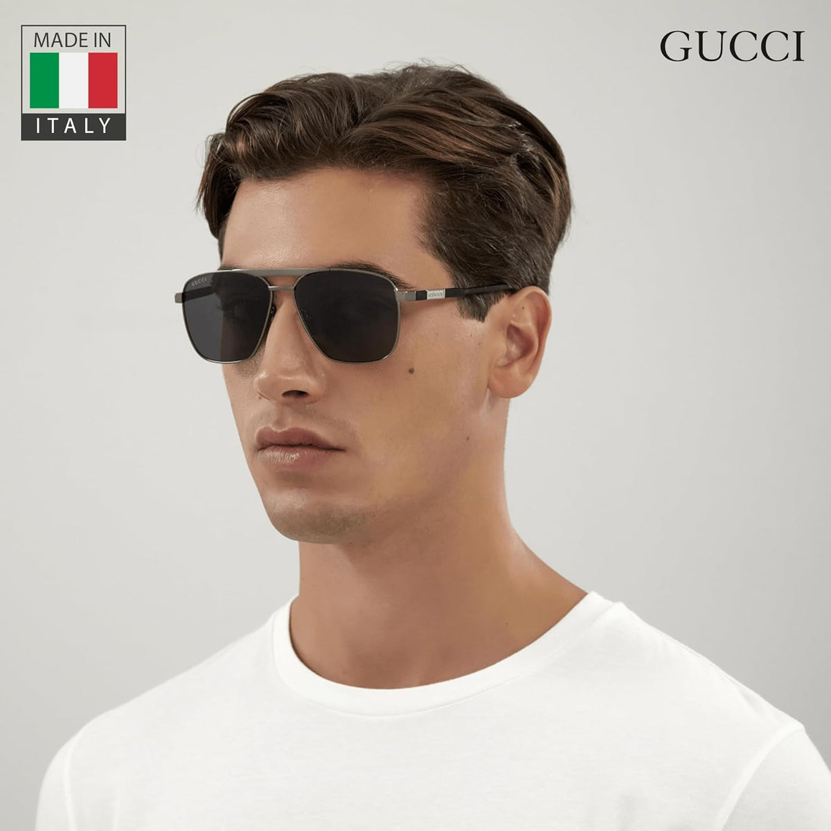Gucci Gunmetal Frame and Grey Lense Non-polarized Sunglasses 58MM