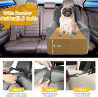 Memory Foam Dog Car Seat for Dogs up to 35lbs