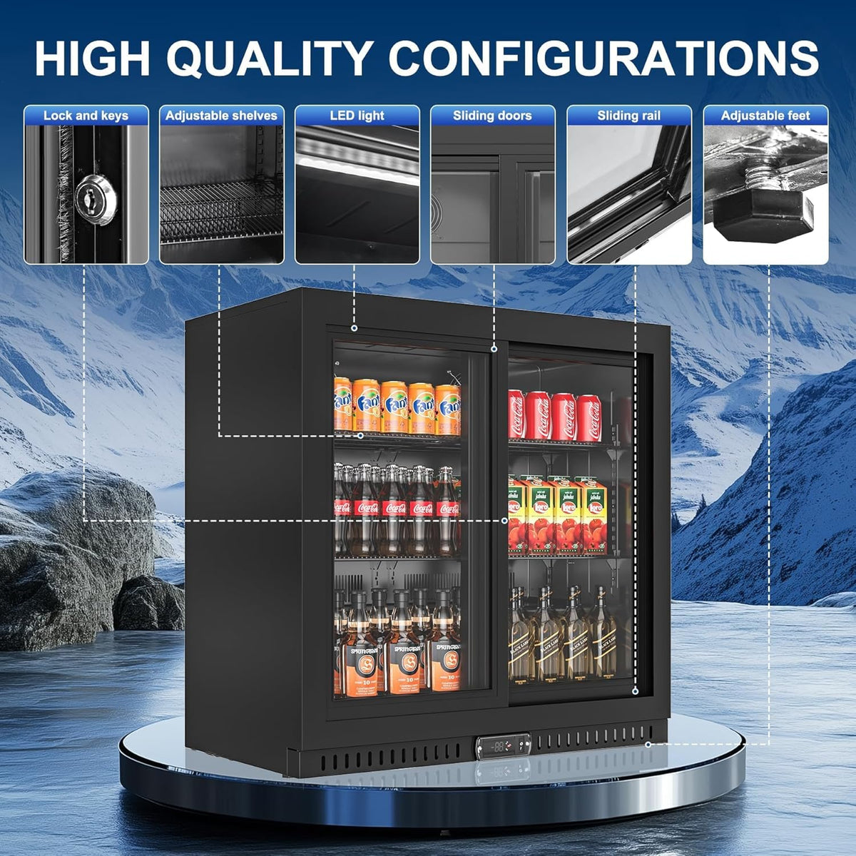 Commercial Back Bar Cooler with LED 