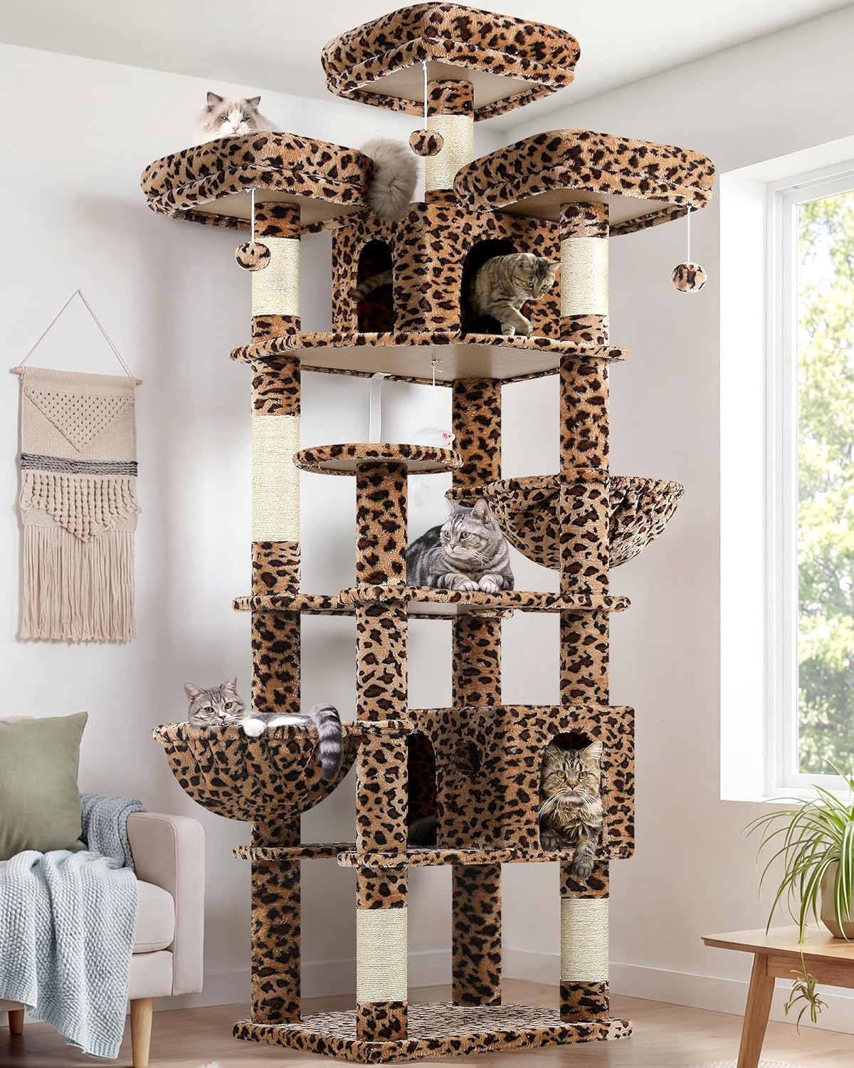 Quality XXL Tall Cat Tree Tower 82in