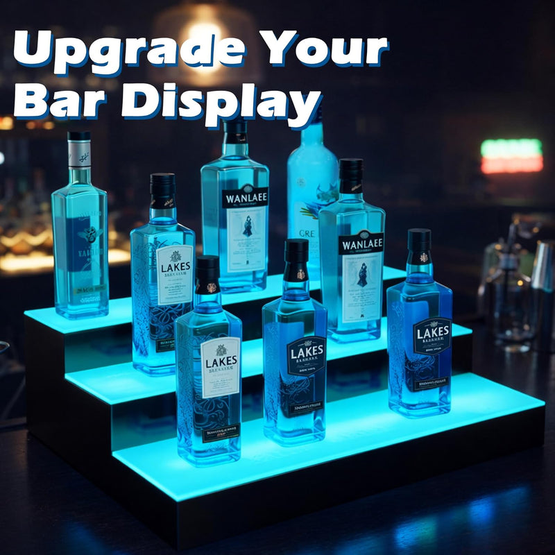 Liquor Bottle Shelf 3 Tier with LED Lighting