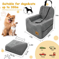 Memory Foam Dog Car Seat for Dogs up to 35lbs