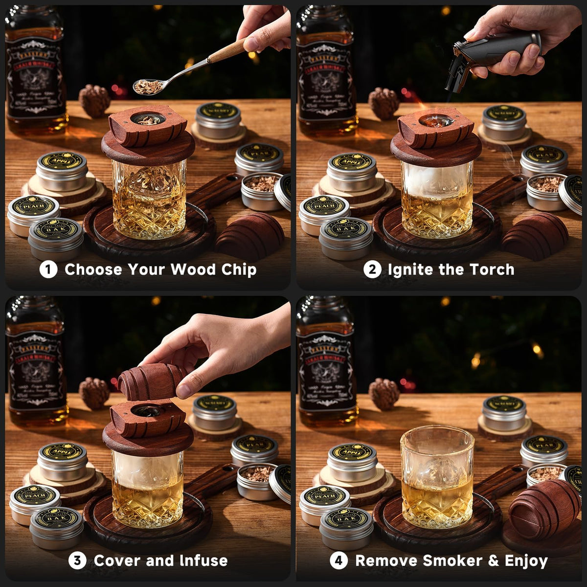 Whiskey Smoker Kit 6 Flavors