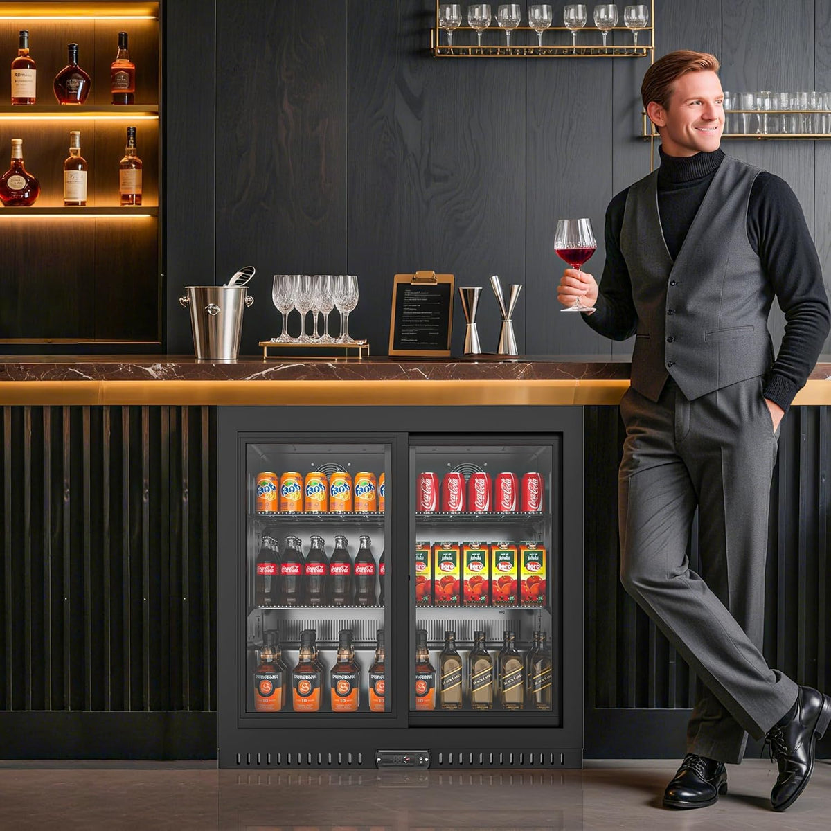 Commercial Back Bar Cooler with LED 