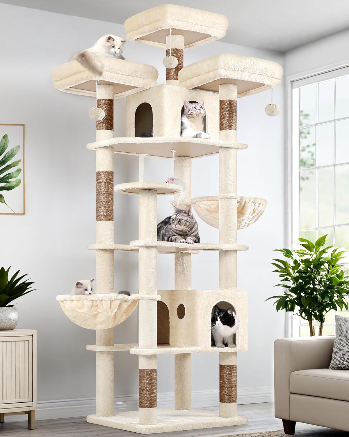 Quality XXL Tall Cat Tree Tower 82in