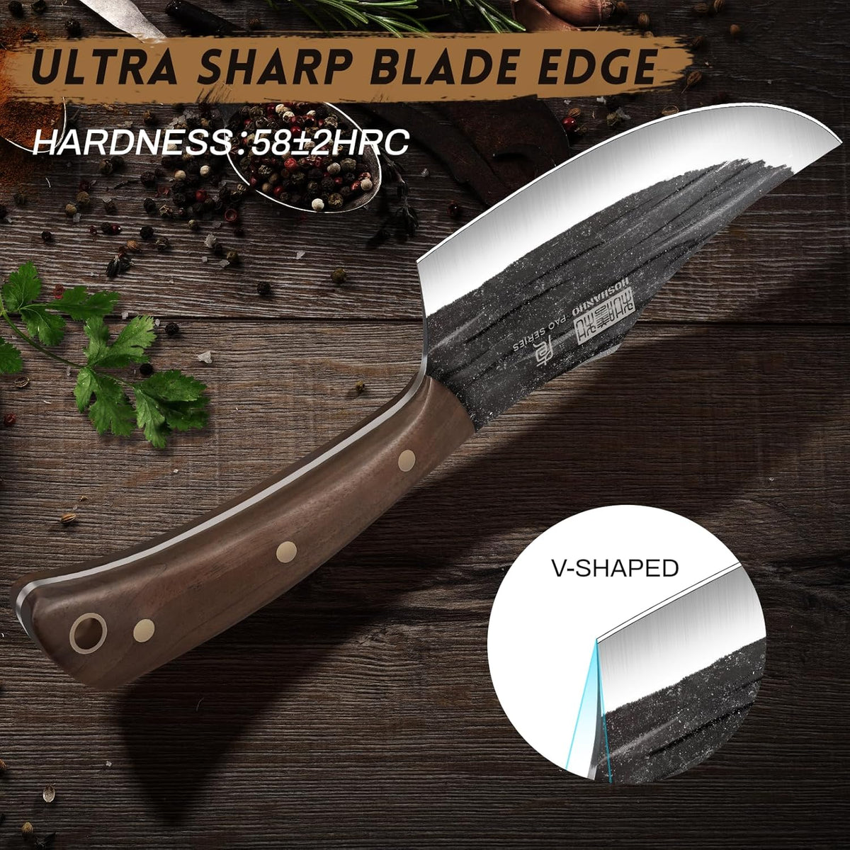 Professional Hand Forged Butcher Chef Knife Set with Roll Bag