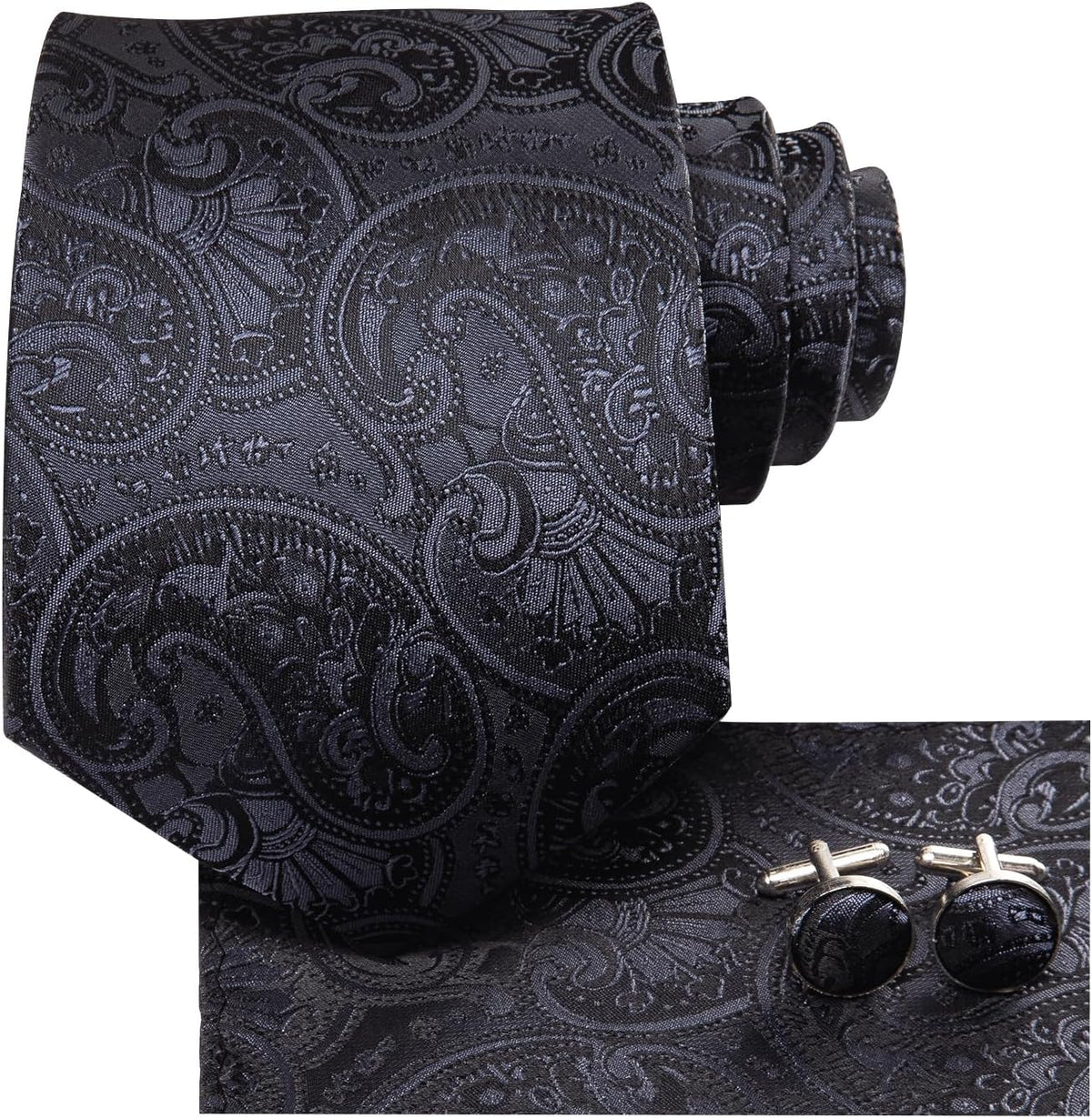 Black Silk Paisly Tie