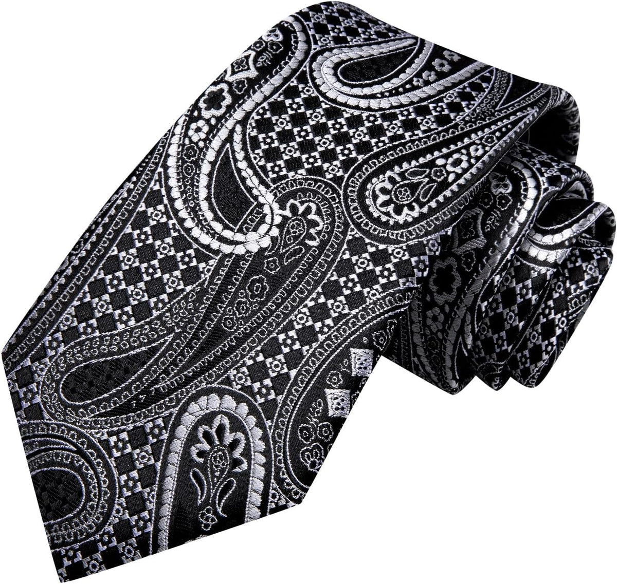 Hi-Tie Silk Paisley Ties for Men Necktie Pocket Square Cufflinks Set Foral Tie Sets Formal Business