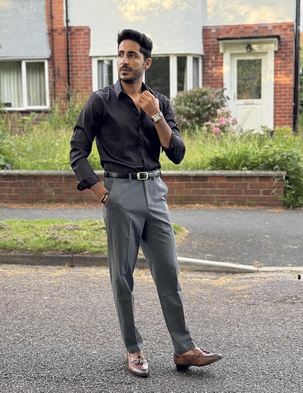 Classic Casual Dress Pants Expandable Waist Comfort Stretch 