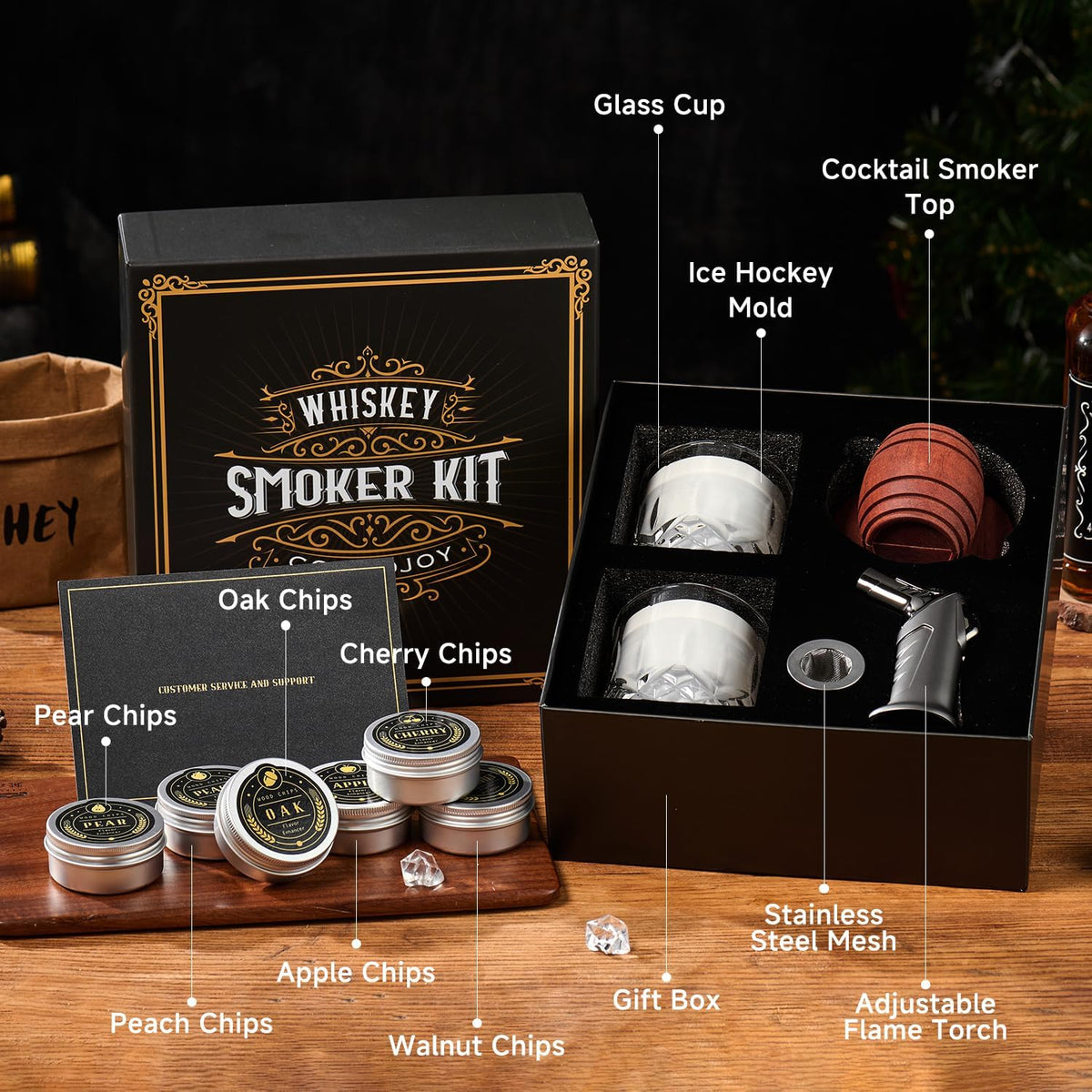 Whiskey Smoker Kit 6 Flavors