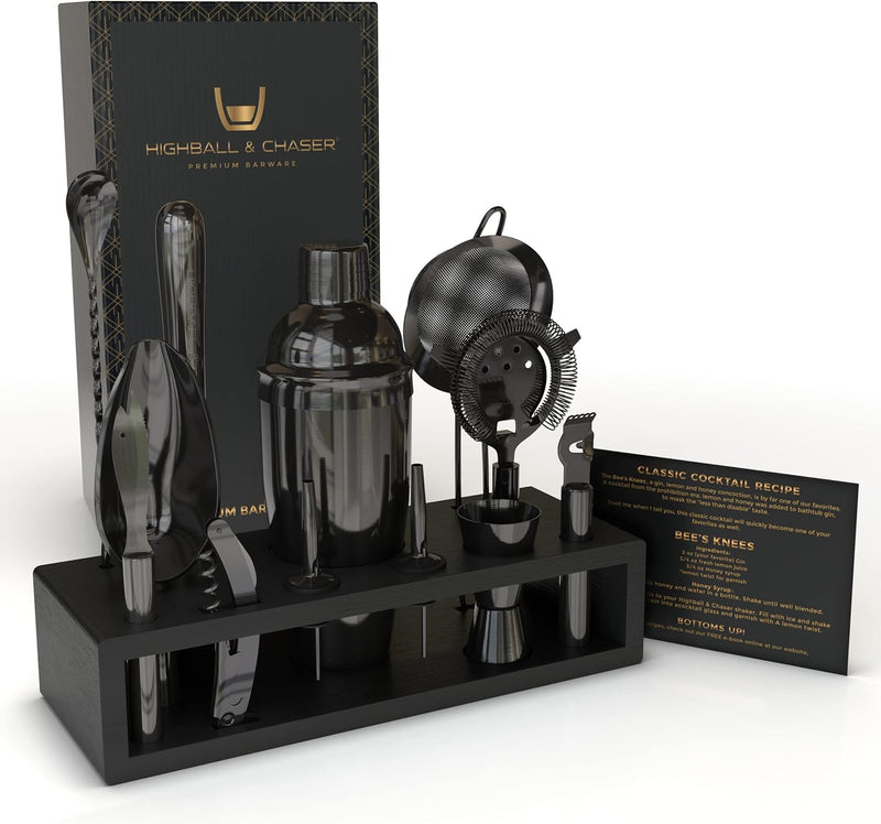 Gunmetal Cobbler Cocktail Shaker Set 13 Piece