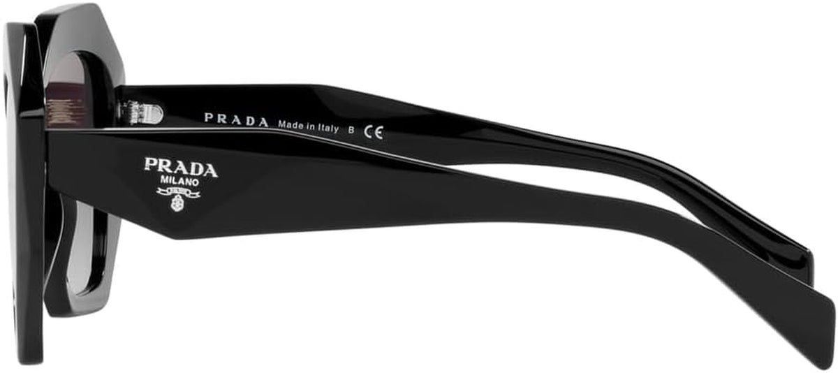 Prada PR 16WS 1AB5D1 Black Plastic Geometric Sunglasses Grey Gradient Lens