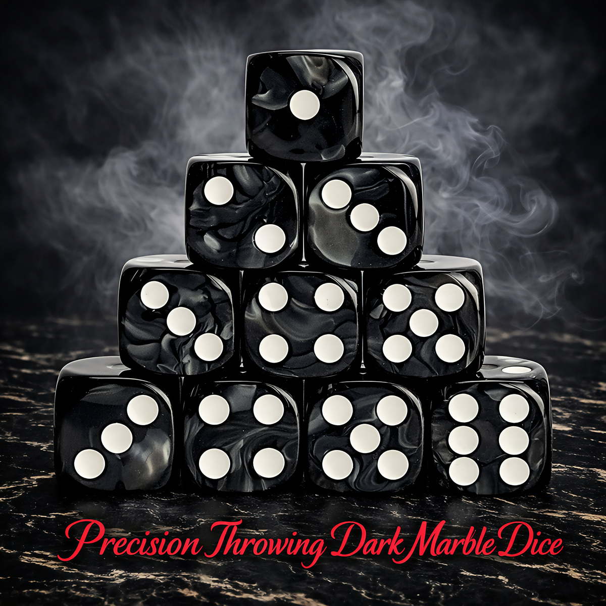 Black Pearl Acrylic 10 Piece D6 Dice