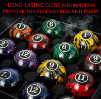 Dark Marble Swirl Billiard Balls