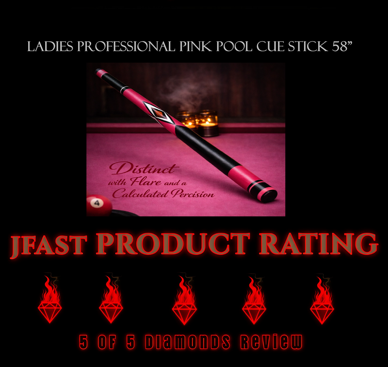 Ladies Professional Pink Pool Cue Stick 58"